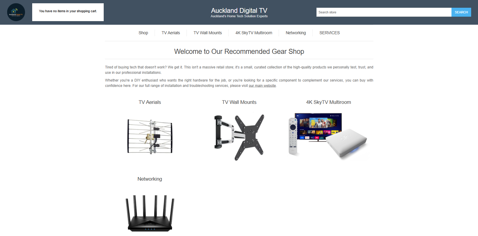 Screenshot of the custom nopCommerce store